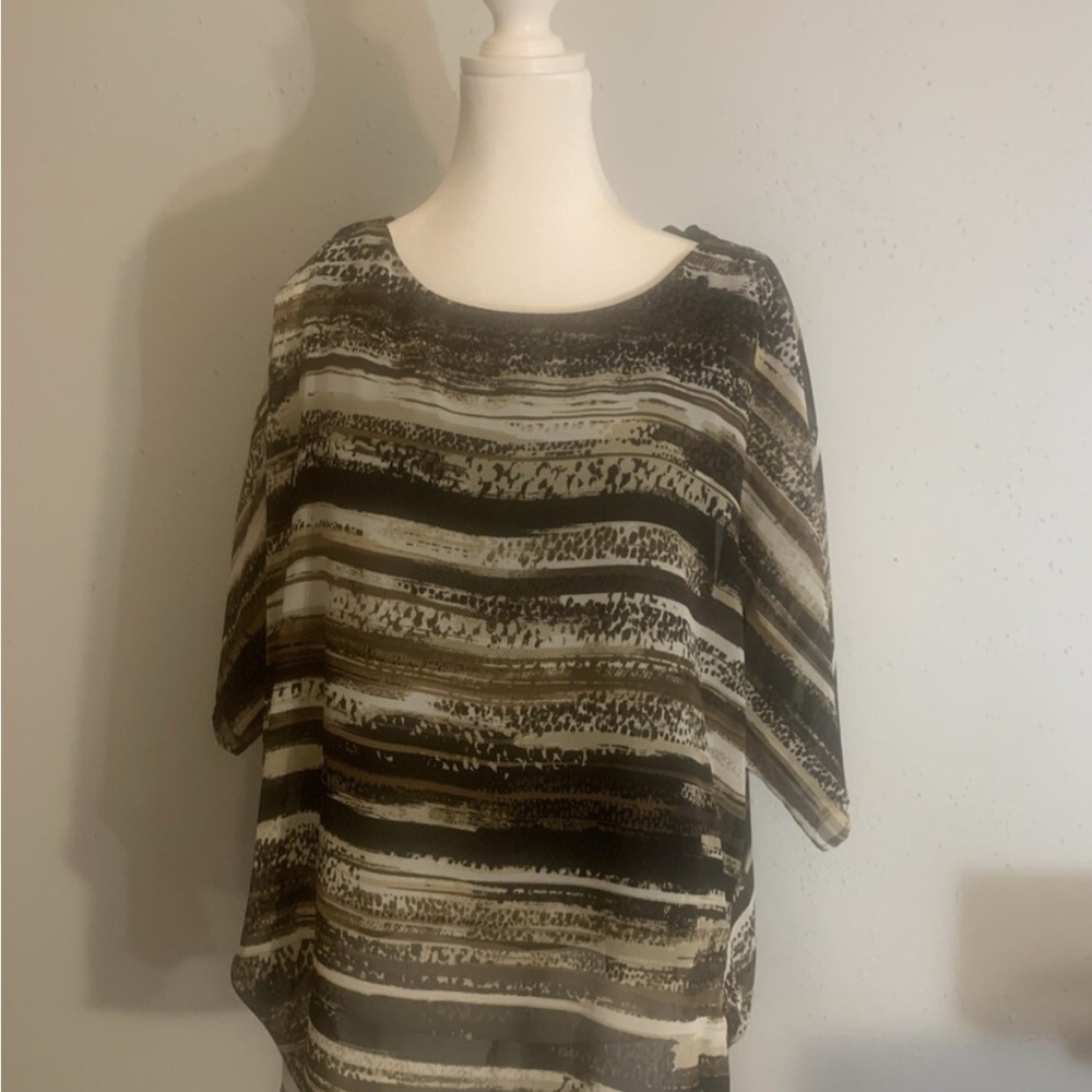 Dana Buchman Chic Sheer Striped Blouse